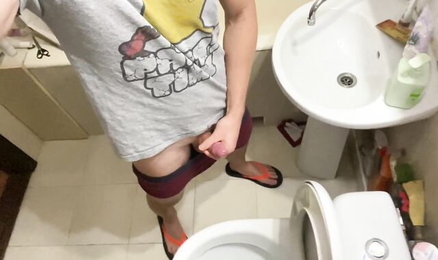 Youthfull Guy Jerks Off a Dick in His Neighbor's Rest Apartment AHAH