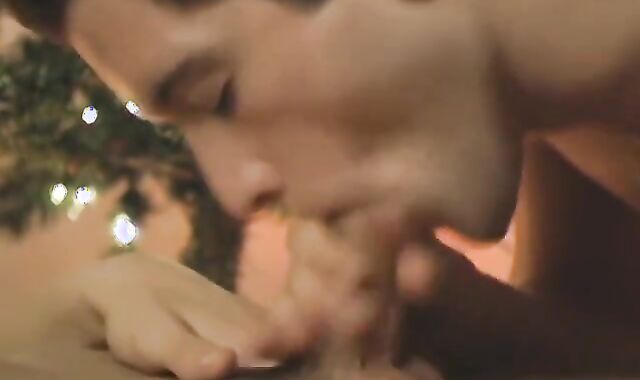 Jock wears Santa hat while gargling off his homie