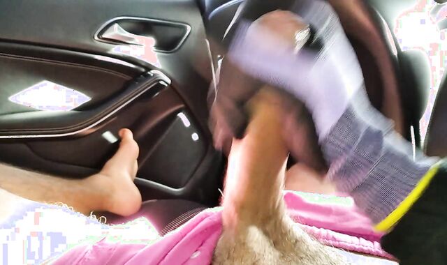 Guy With Ultra-Lovely Phat Man Rod Wanks Rock Hard In The Car With Gloves And Enjoyment Gel Stains