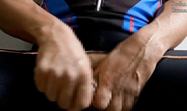 Chinese cyclist wanking and cycling wear