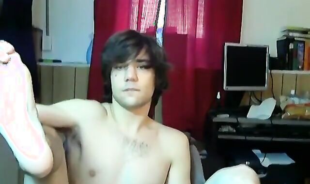 Web Web Cam porno industry starlet Zack Randall fapping it for his adorable fans