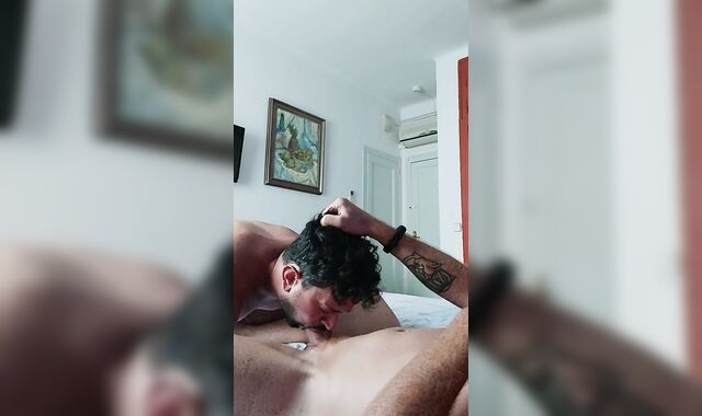 Ginger deep-inhaled in a hotel guest apartment voyeurs at the window