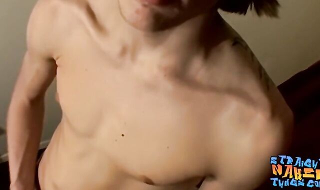 Gay-For-Pay youngster Jay Marx smoking and wanking off phat stud-meat