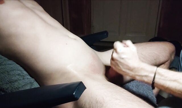 Lad getting edged till stiff climax