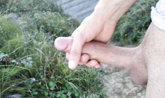 Route To The Beach, Then Fap The Large Spear In Front Of A Far Fisherman, And I Jism In The Water