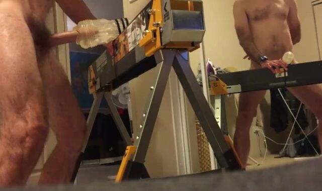 V2 Pumping my ball butter into my fleshlite with strenuous jizz