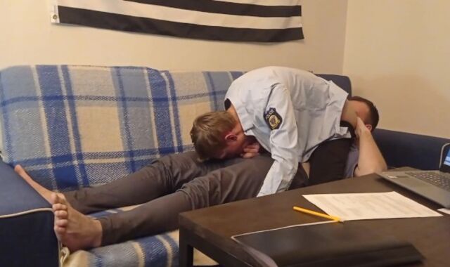 banging at the police station