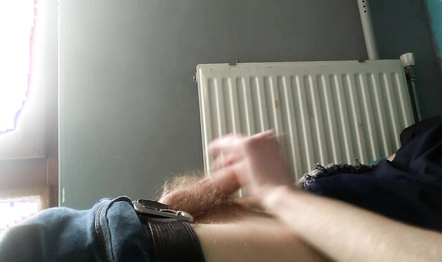 light-haired dude jacking and spunking