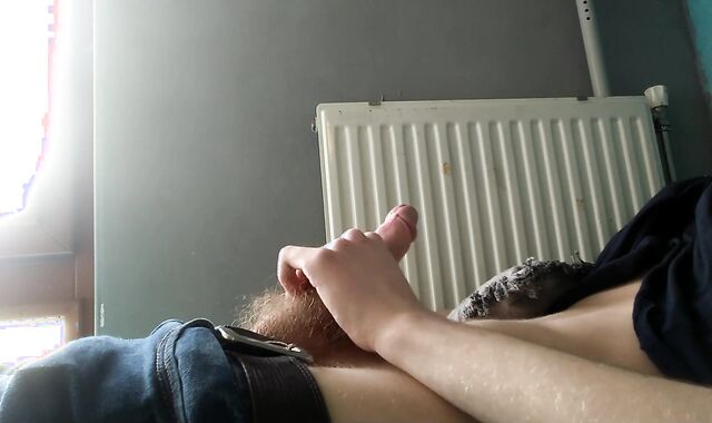 light-haired dude jacking and spunking