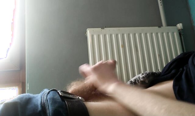 light-haired dude jacking and spunking