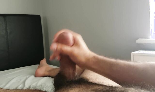 Fur Covered teenager faps schlong and blows a blast