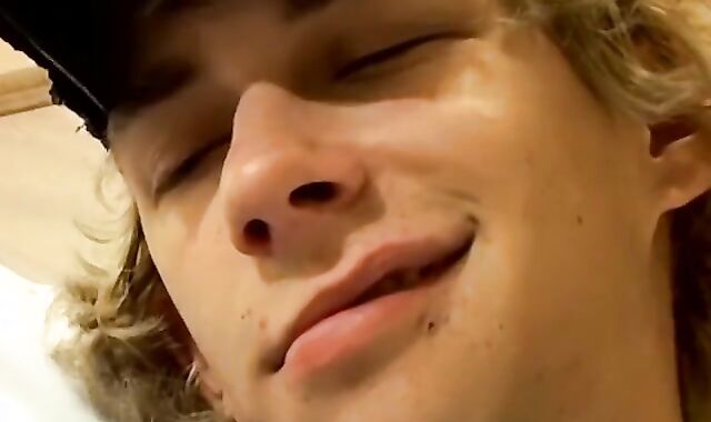 Light-Haired very first-timer Casey Boner smokes cigars and milks off solo