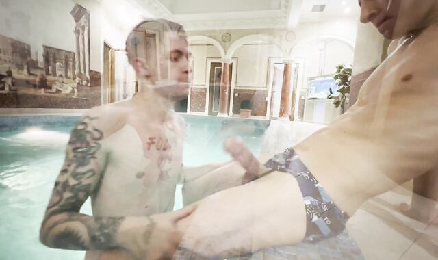 two folks in the pool