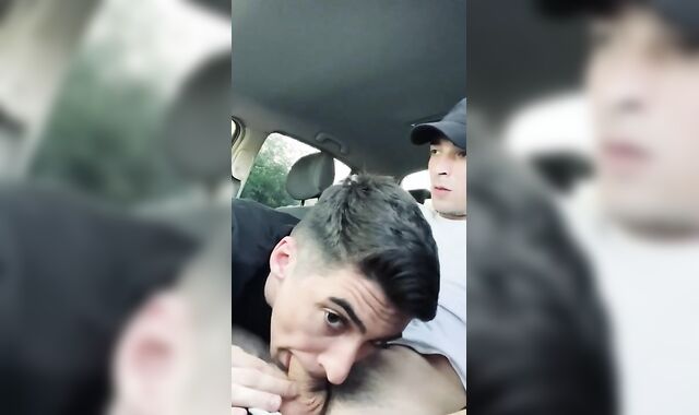 Daniel suck’s Jack chisel in truck outdoor