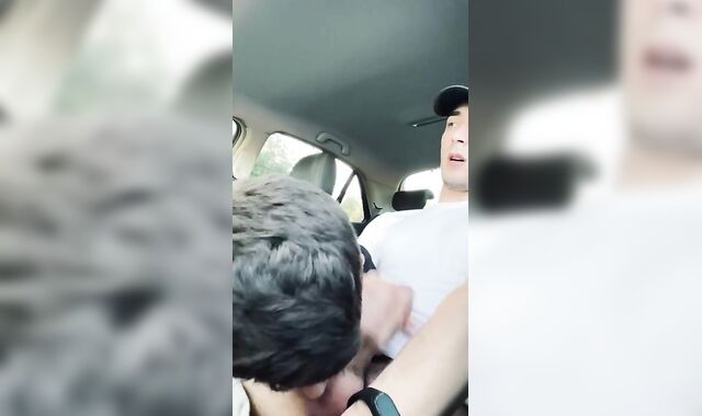 Daniel suck’s Jack chisel in truck outdoor