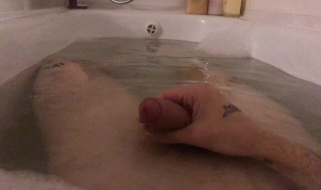 A young fellow decided to have joy with his manhood taking a tub