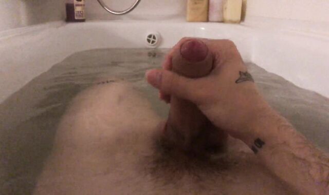 A young fellow decided to have joy with his manhood taking a tub