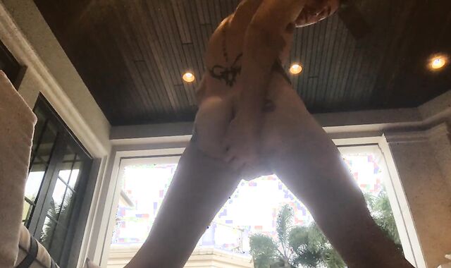 Fapping off and faux manstick have joy outside