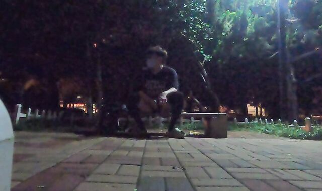 Stud in dark-hued silk seduces passers-by on the side of the road for oral job bang-out