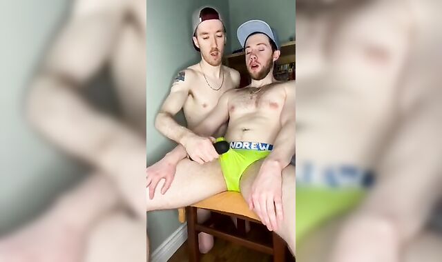 Bro Rubs My Pinkish Cigar Jizm in Underwear