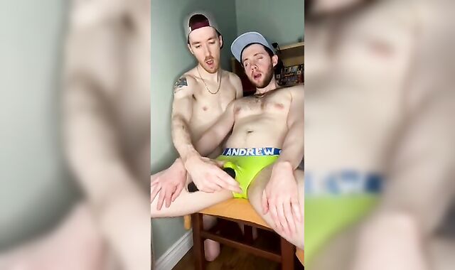 Bro Rubs My Pinkish Cigar Jizm in Underwear