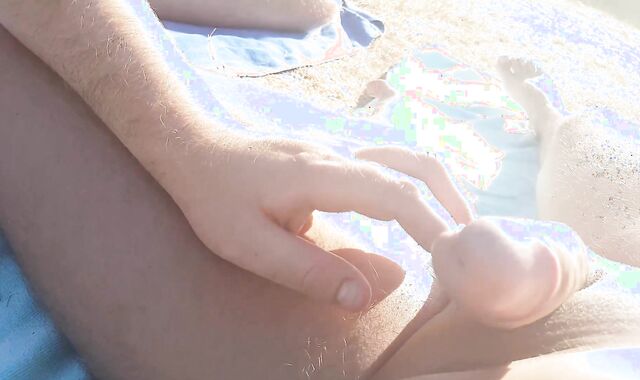 Public Nude Beach - Sunny Wank, Fellate and Jizm - caught multiple times