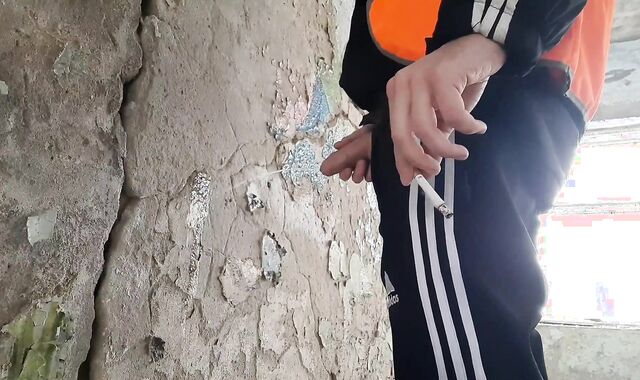 The janitor found a used love glove and added his portion of fellow goo