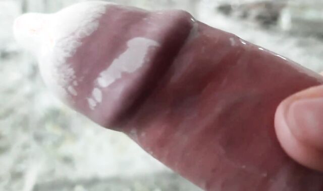 The janitor found a used love glove and added his portion of fellow goo