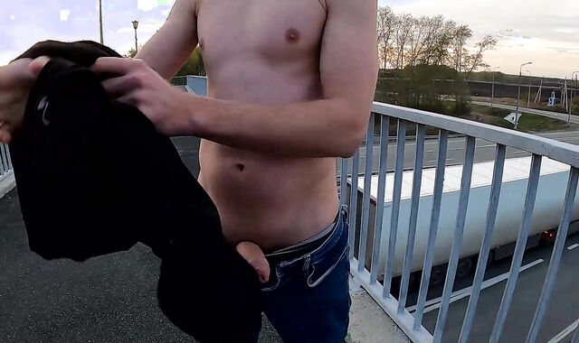 tugging off on the bridge