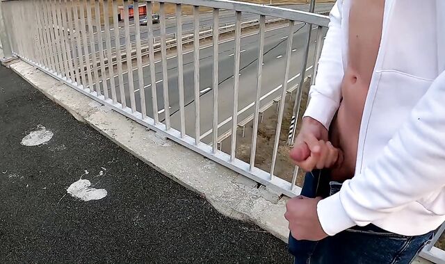 tugging off on the bridge