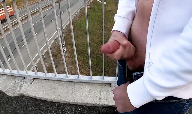 tugging off on the bridge