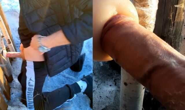 Boy fucks a fence in the village and presents a virtual homo