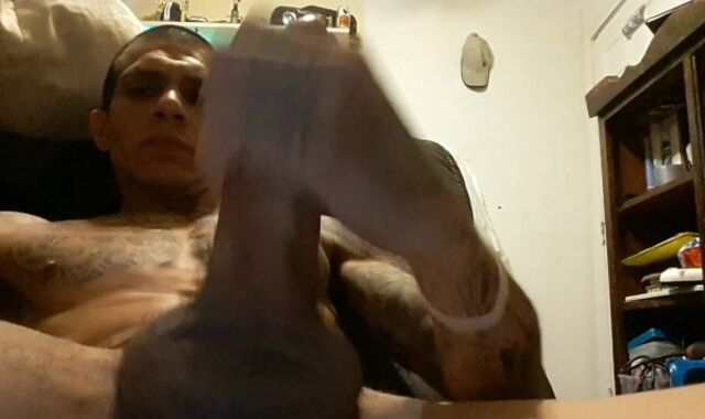 Massive Stiff-On Getting Off Spunk Explosion