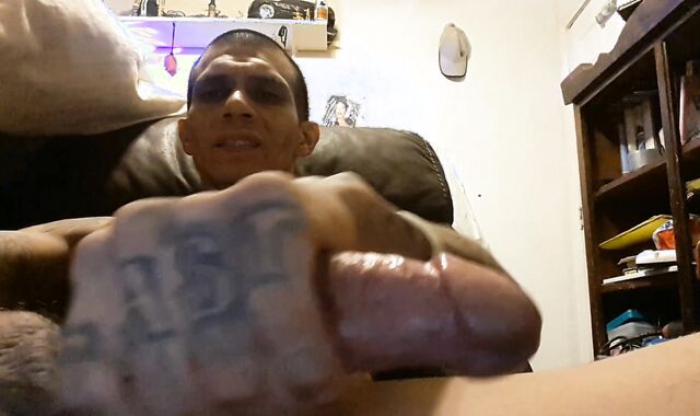 Massive Stiff-On Getting Off Spunk Explosion