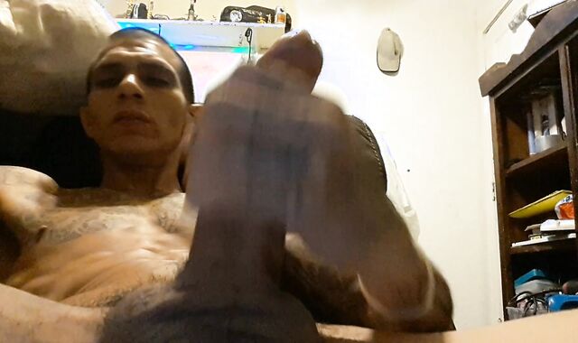 Massive Stiff-On Getting Off Spunk Explosion