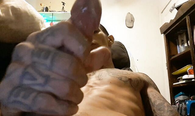 Massive Stiff-On Getting Off Spunk Explosion