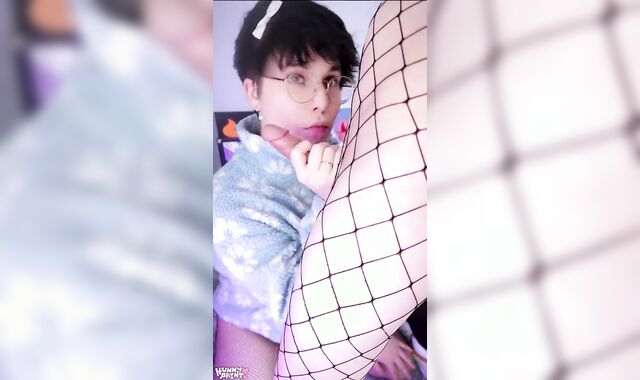 Superslut Twunk In comfortable Sweater Loves to gargle pink cigar and show off