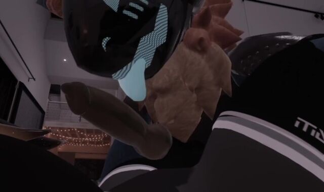 Male protogen boinks lil' wickerbeast