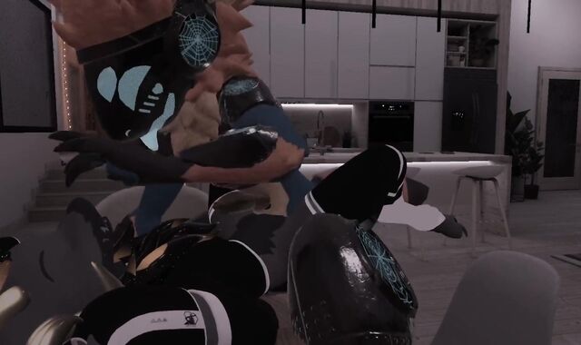 Male protogen boinks lil' wickerbeast