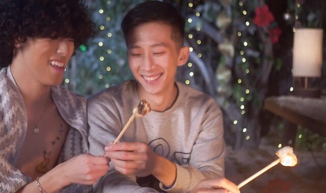 Merry Christmas Mr. Wu - Asian twinks drill by the campfire