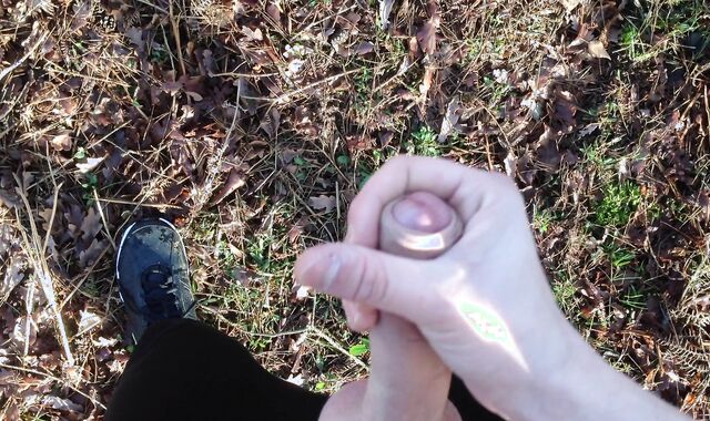 Draining my beef whistle and cumming in public - hd