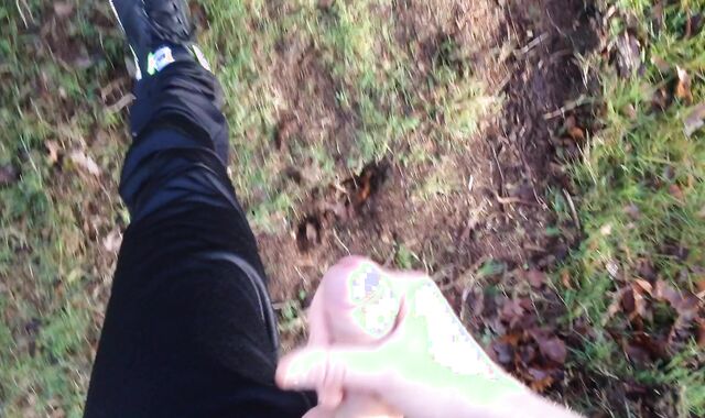 Draining my beef whistle and cumming in public - hd