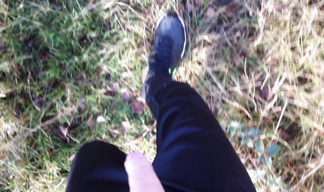 Draining my beef whistle and cumming in public - hd