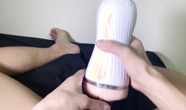 #40 Chinese boy with a fine-sized penis draining with a pocket cunny