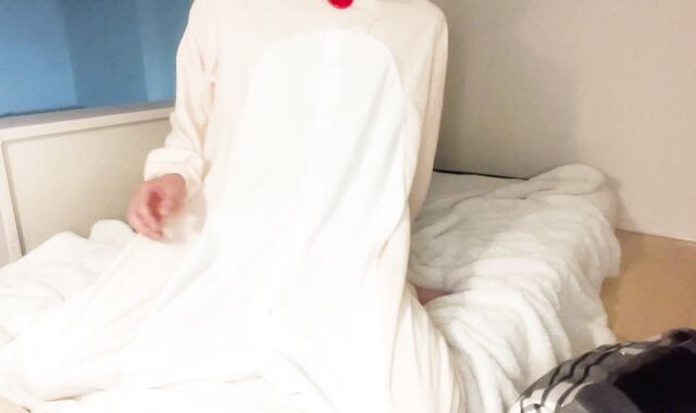 Forearms-on getting off with a shaft in a tucked teddy