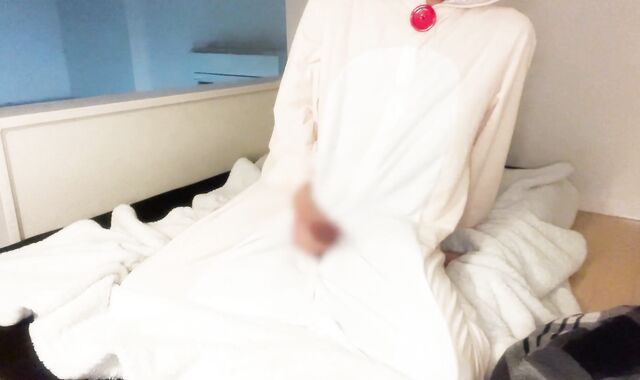 Forearms-on getting off with a shaft in a tucked teddy