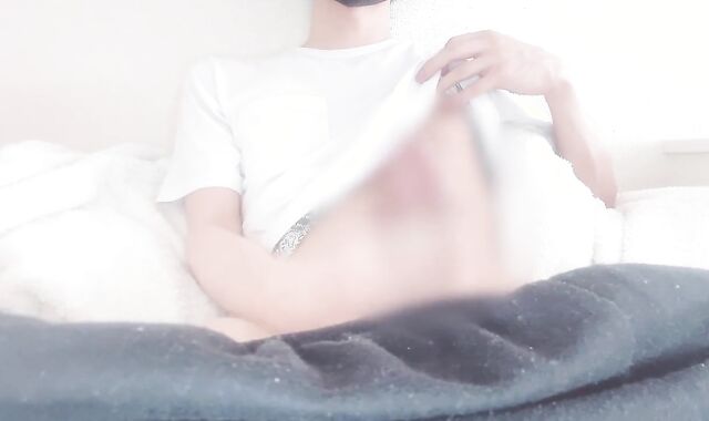 Frontal getting off while playing with nips of a dude with a great-sized trunk