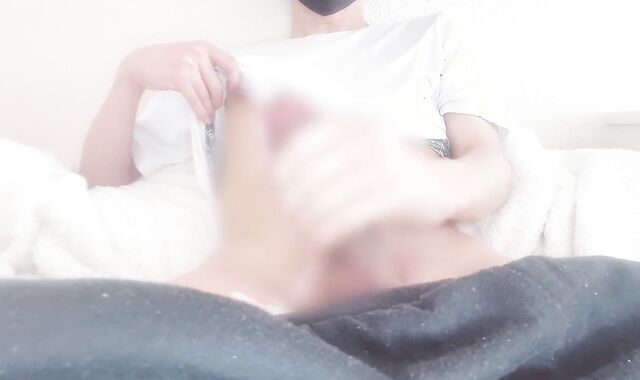 Frontal getting off while playing with nips of a dude with a great-sized trunk