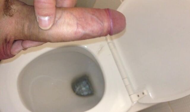 Dirty Boy is Toying with prick in public rest guest room