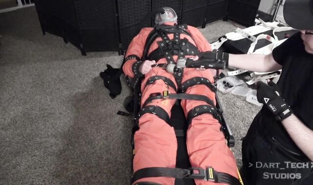 Male Marionette Straps In And Gets Vibrated By Dom